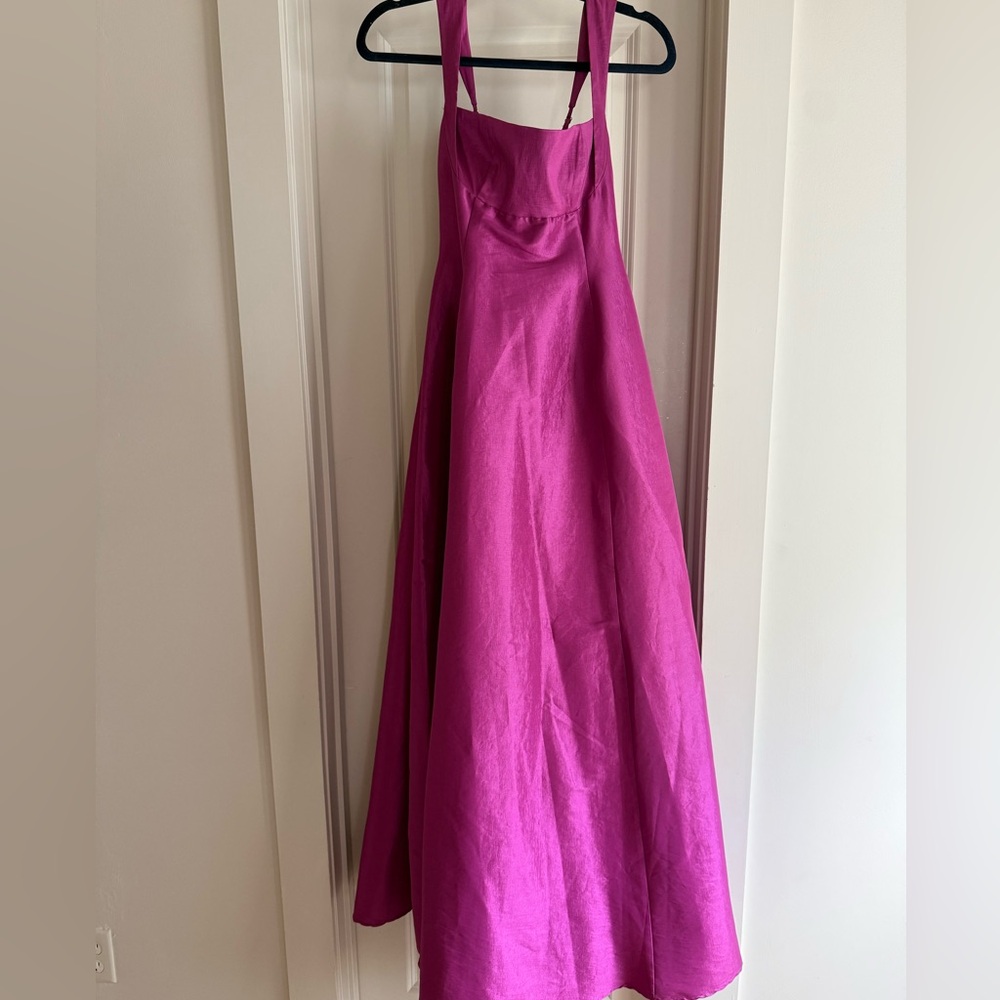 Lucy in the Sky Magenta Back Bow Gown